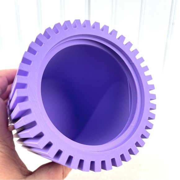 Striped Lidded Storage Container,  Organizer for Desk, Vanity or Home - Picture 9 of 10